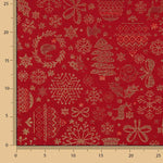 Lona Jacquard Natal Lurex Vermelha - Ribes y Casals