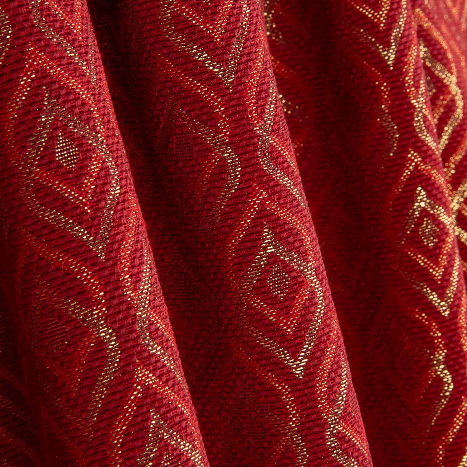 Lona Jacquard Lágrima Lurex Vermelho - Ribes y Casals