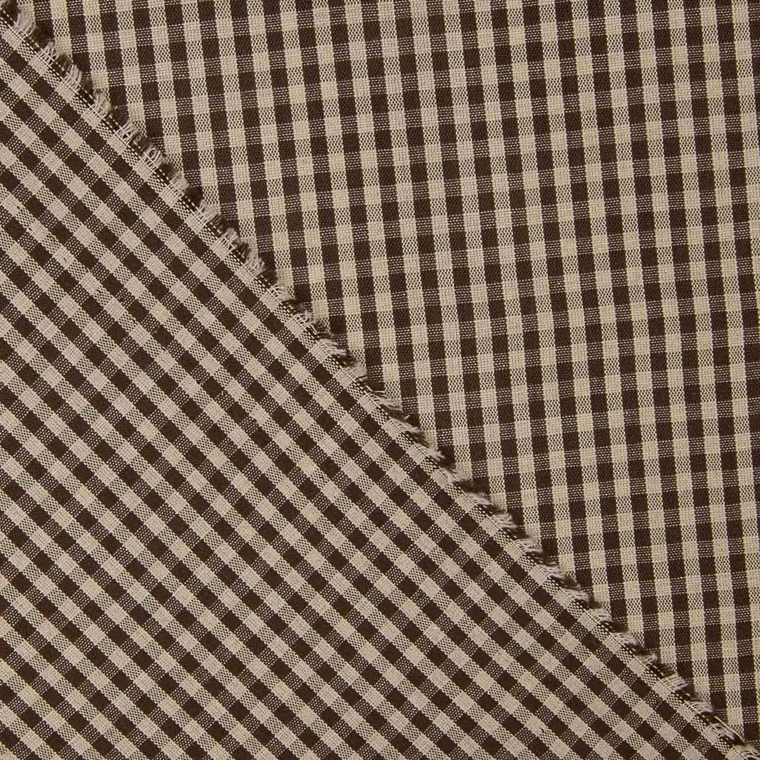 Algodão Vichy Castanho-Camel - Ribes y Casals