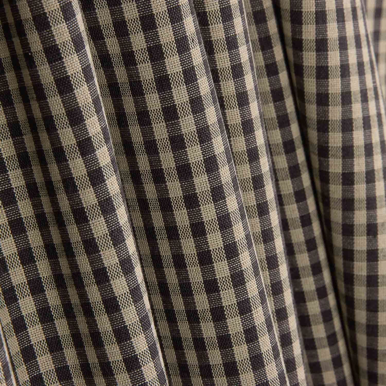 Algodão Vichy Cinza Escuro-Camel - Ribes y Casals