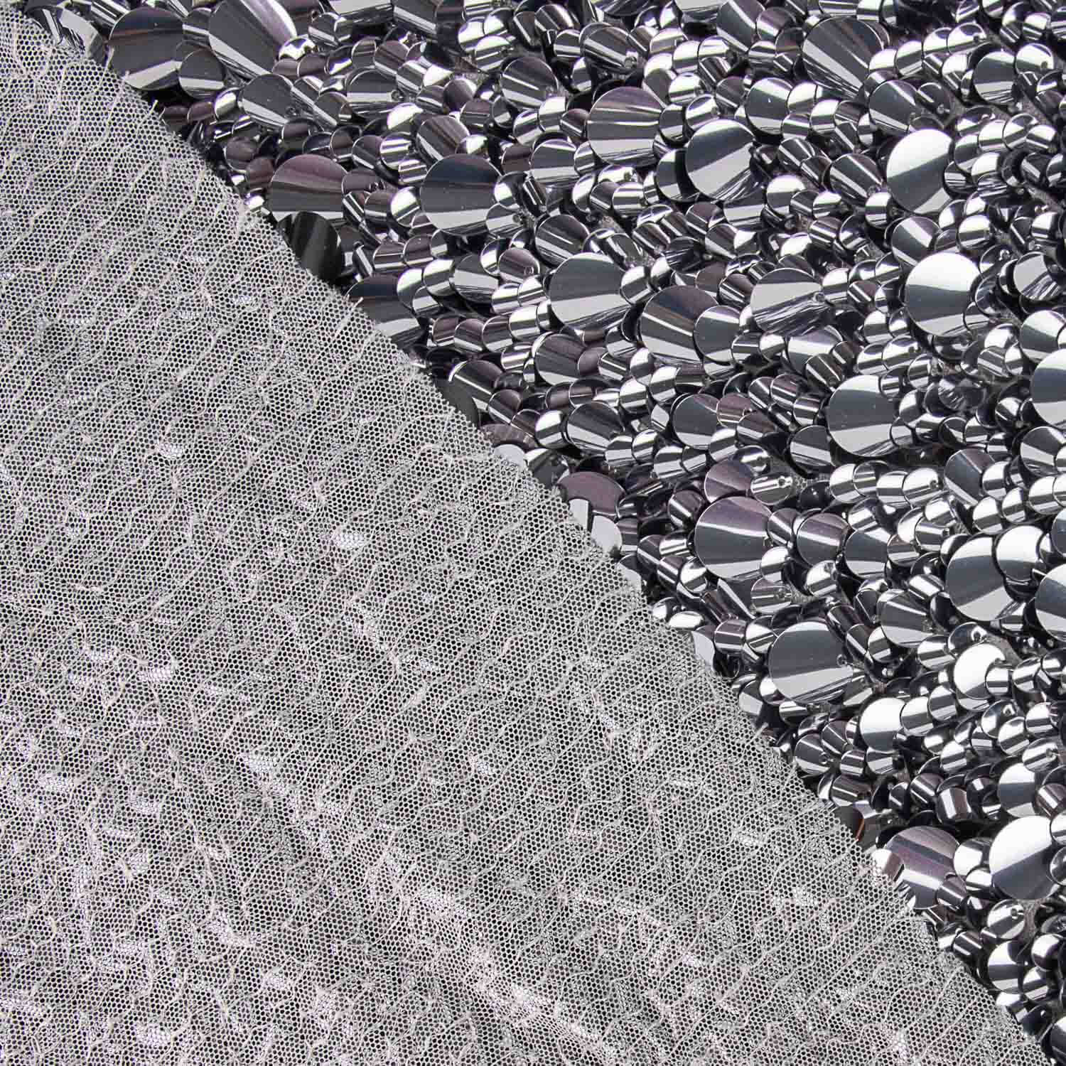 Lentejuela Lycra Conchas Prateado - Ribes y Casals