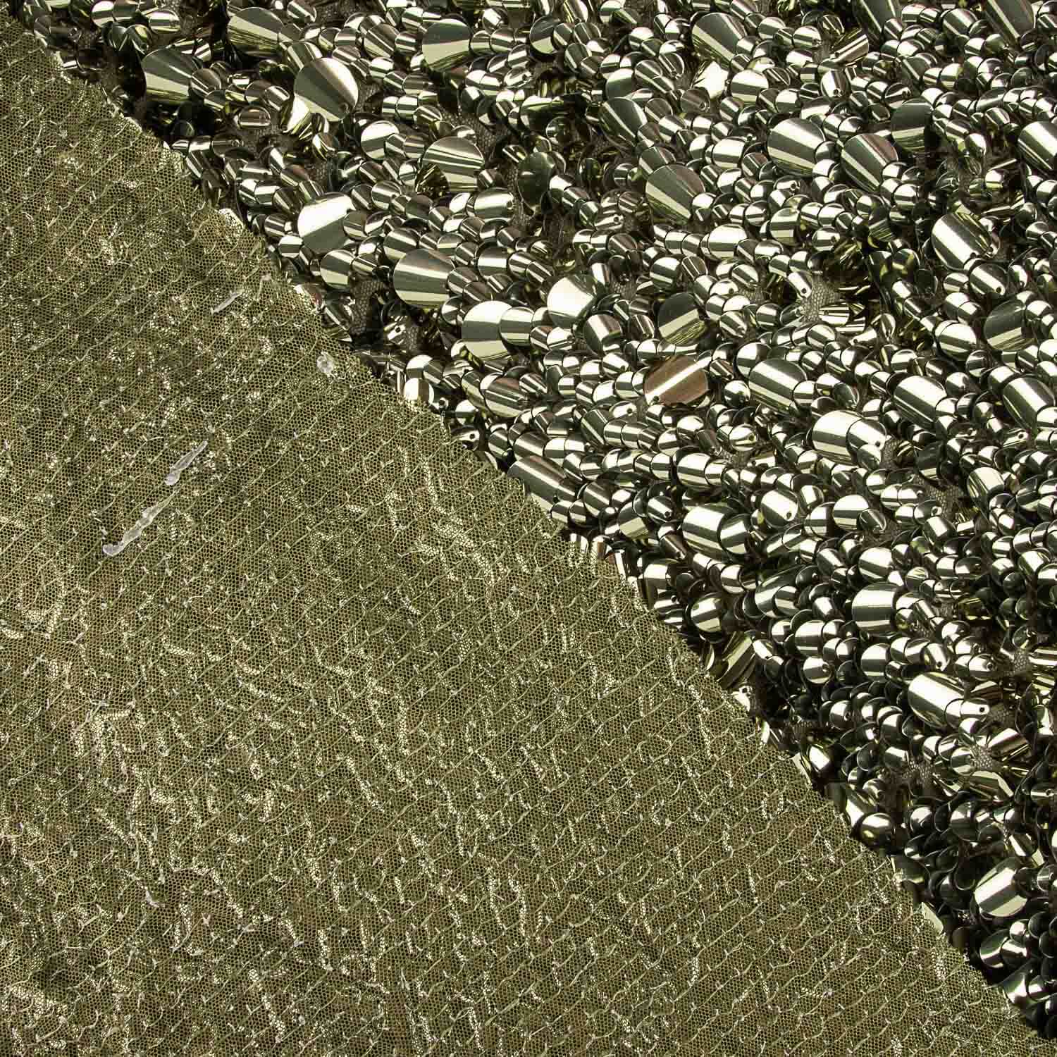 Lentejuela Lycra Conchas Verde Militar - Ribes y Casals