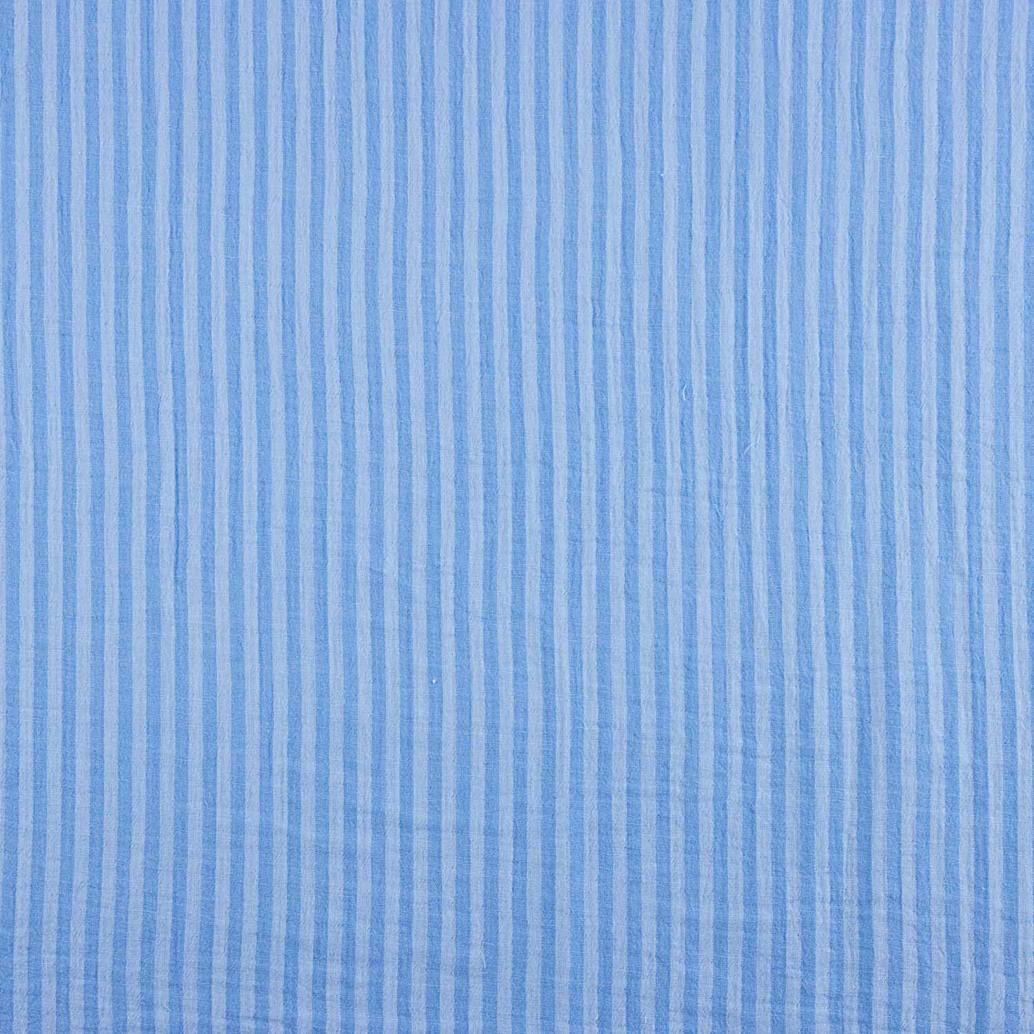 Retalho de musselina dupla gaze com riscas bicolor azul - Várias medidas x largura de 150 cm - Ribes y Casals