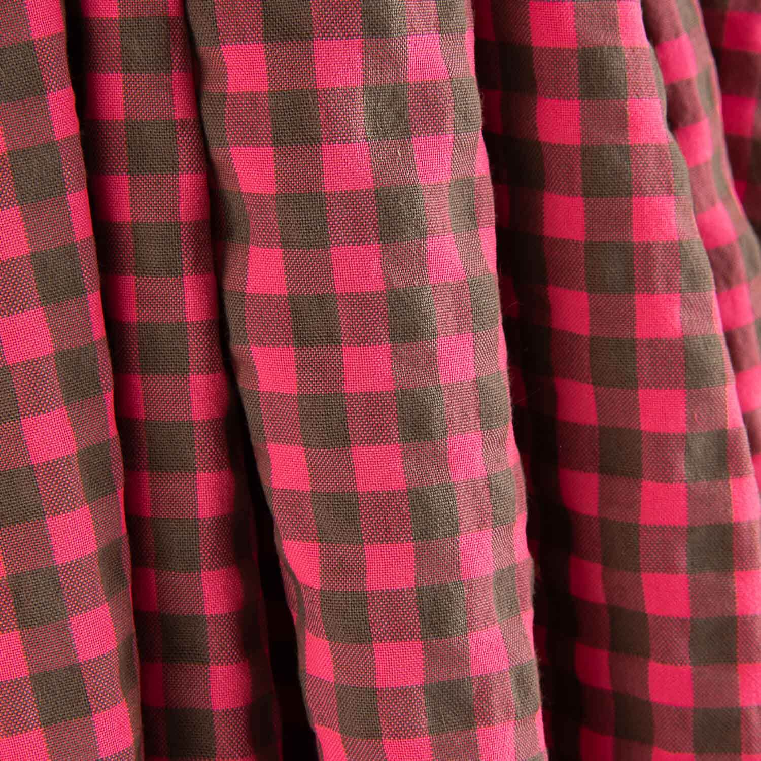 Seersucker Xadrez Vichy Rosa e Cinza - Ribes y Casals