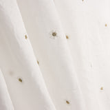 Voile de algodão branco com bordado floral e lúrex dourado - Ribes y Casals