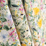 Crepe de linho e viscose com estampado floral amarelo - Ribes y Casals