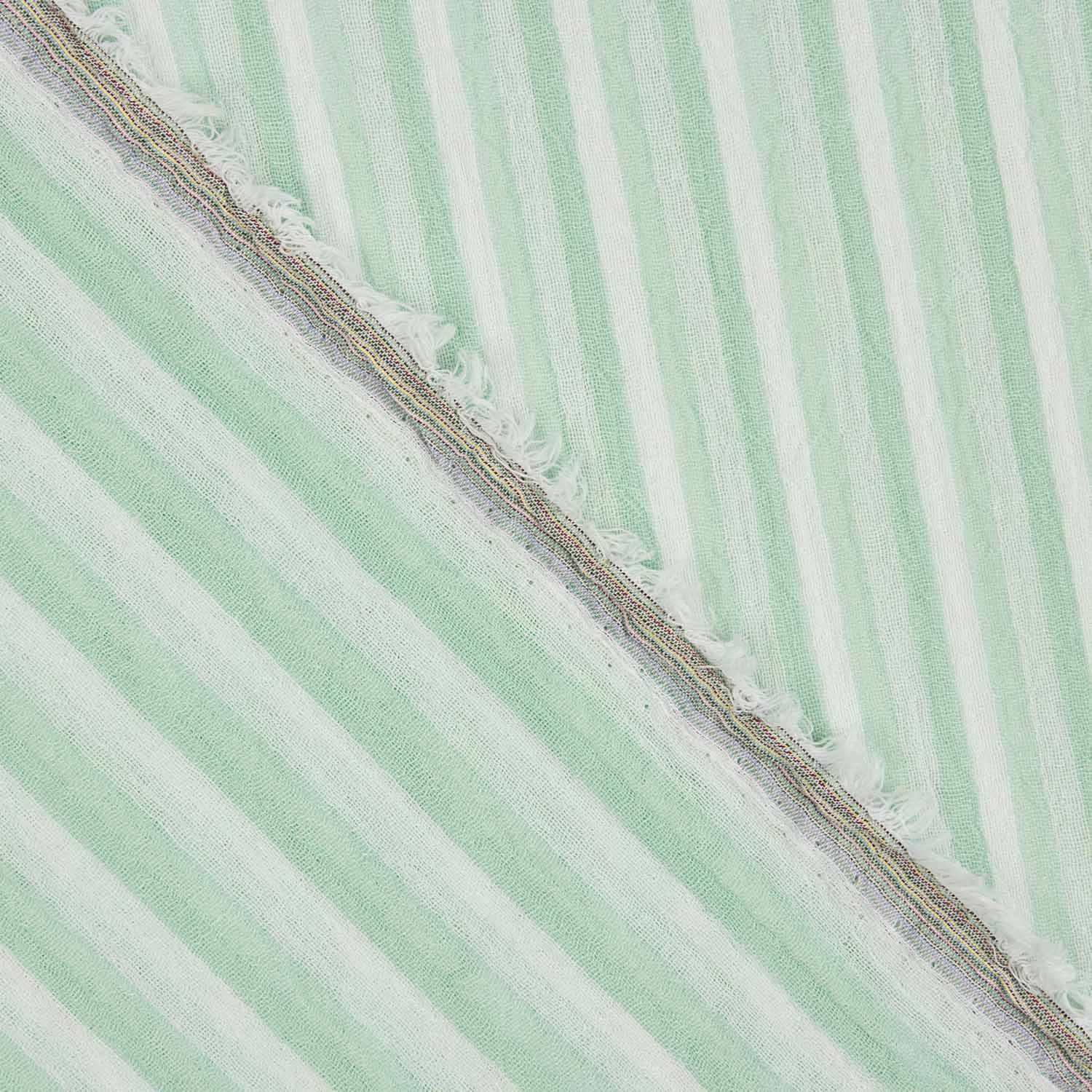 Bambula Algodão Listras Verdes e Brancas - Ribes y Casals