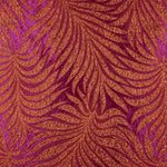 Brocado Lurex Folhas Roxo e Vermelho - Ribes y Casals