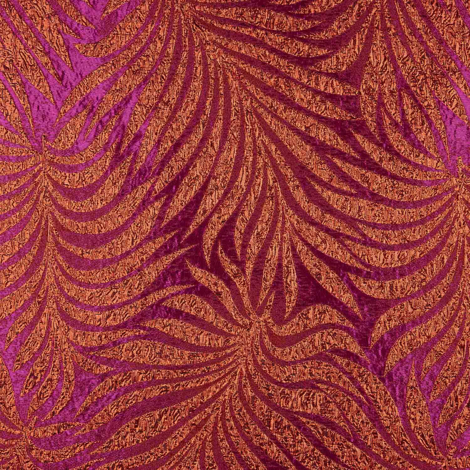 Brocado Lurex Folhas Roxo e Vermelho - Ribes y Casals