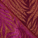 Brocado Lurex Folhas Roxo e Vermelho - Ribes y Casals