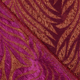 Brocado Lurex Folhas Roxo e Vermelho - Ribes y Casals
