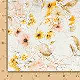 Algodão Bordado e Estampado Digital Floral Amarelo - Ribes y Casals