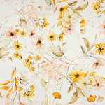 Algodão Bordado e Estampado Digital Floral Amarelo - Ribes y Casals