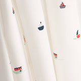 Popeline de algodão estampado com barquinhos marinhos - Ribes y Casals