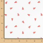 Popeline de algodão estampado com lagostas vermelhas - Ribes y Casals