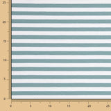 Ponto Algodão Listras Azul Esverdeado e Branco - Ribes y Casals