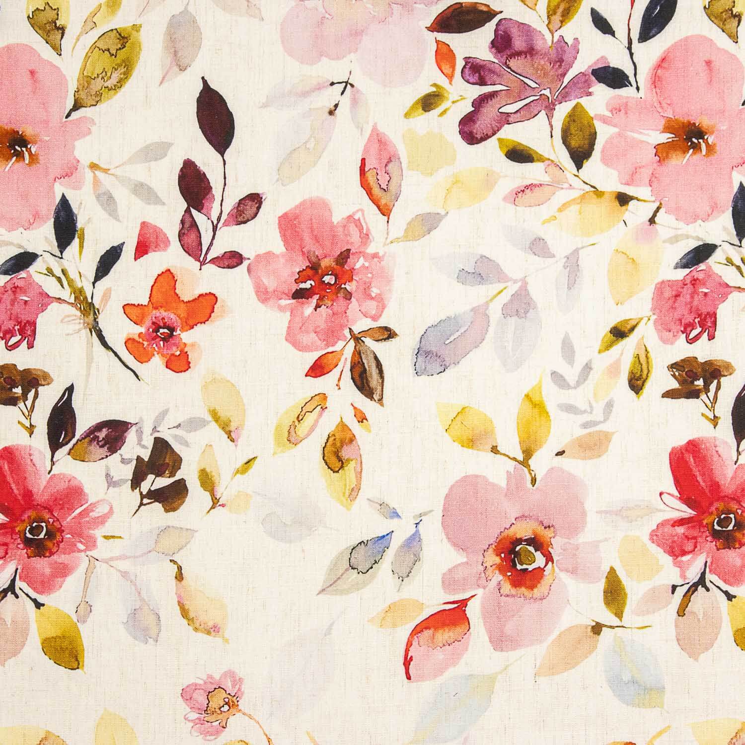 Linho com viscose estampado floral aquarela - Ribes y Casals