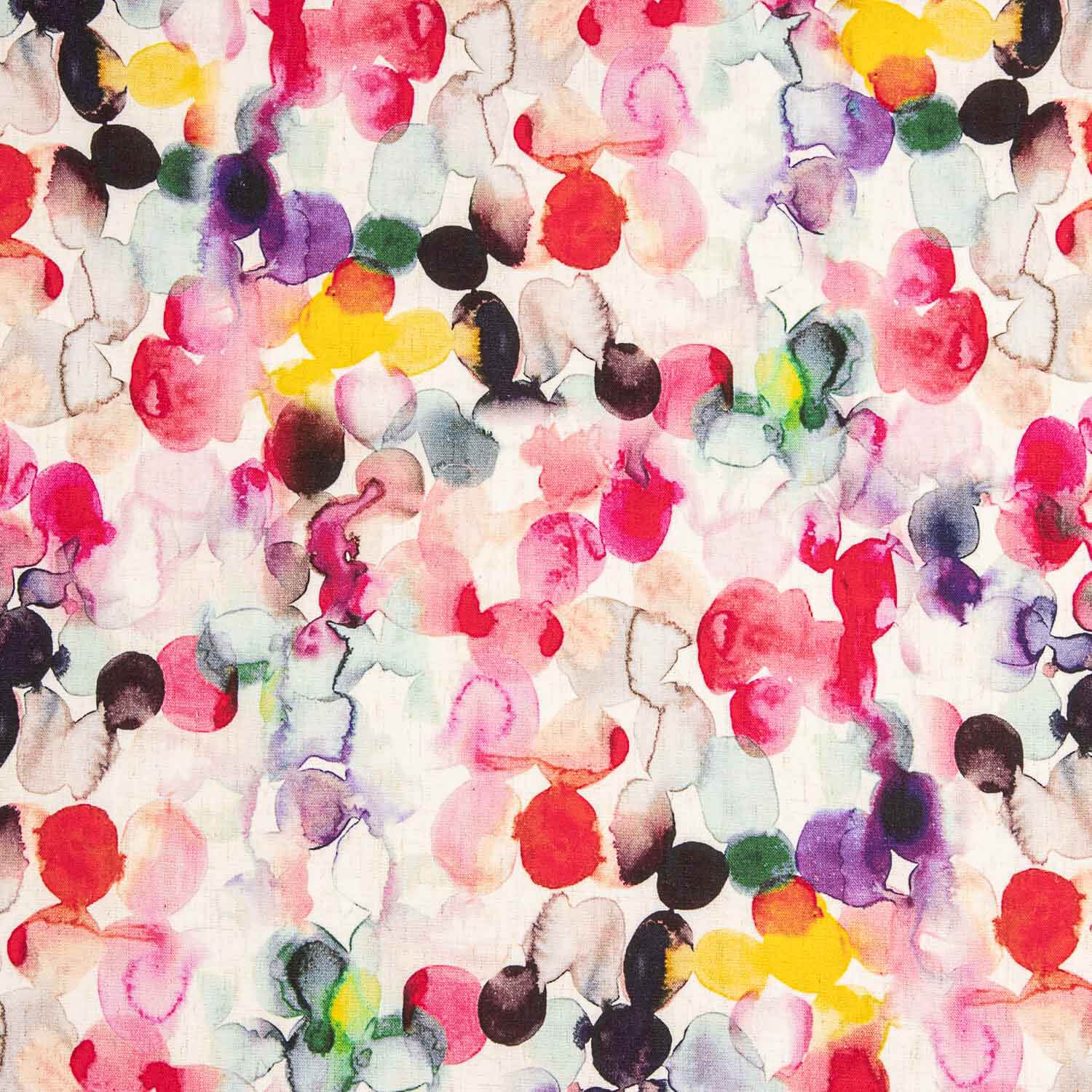 Linho com viscose estampado abstrato multicolorido - Ribes y Casals