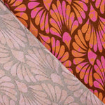 Malha Viscose Retro Bloom Rosa e Laranja - Ribes y Casals