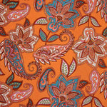 Ponto Viscose Paisley Bohemio Laranja - Ribes y Casals