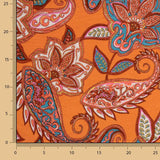 Ponto Viscose Paisley Bohemio Laranja - Ribes y Casals