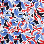 Ponto Viscose Floral Marinheiro Azul e Vermelho - Ribes y Casals