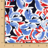 Ponto Viscose Floral Marinheiro Azul e Vermelho - Ribes y Casals