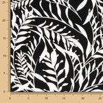 Ponto Viscose Folhas Gráficas Preto e Branco - Ribes y Casals