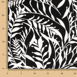 Ponto Viscose Folhas Gráficas Preto e Branco - Ribes y Casals