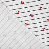 Ponto Algodão Cherry Stripes Marinho - Ribes y Casals