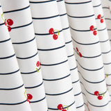Ponto Algodão Cherry Stripes Marinho - Ribes y Casals