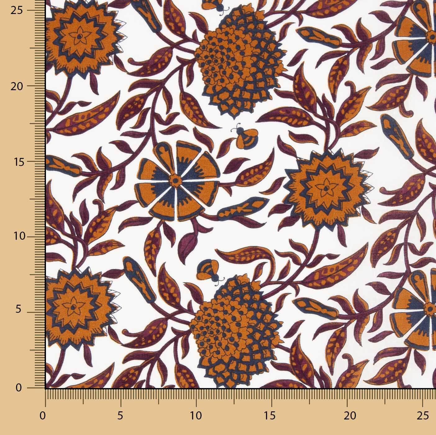 Popeline de algodão Jaipur Marfim - Ribes y Casals