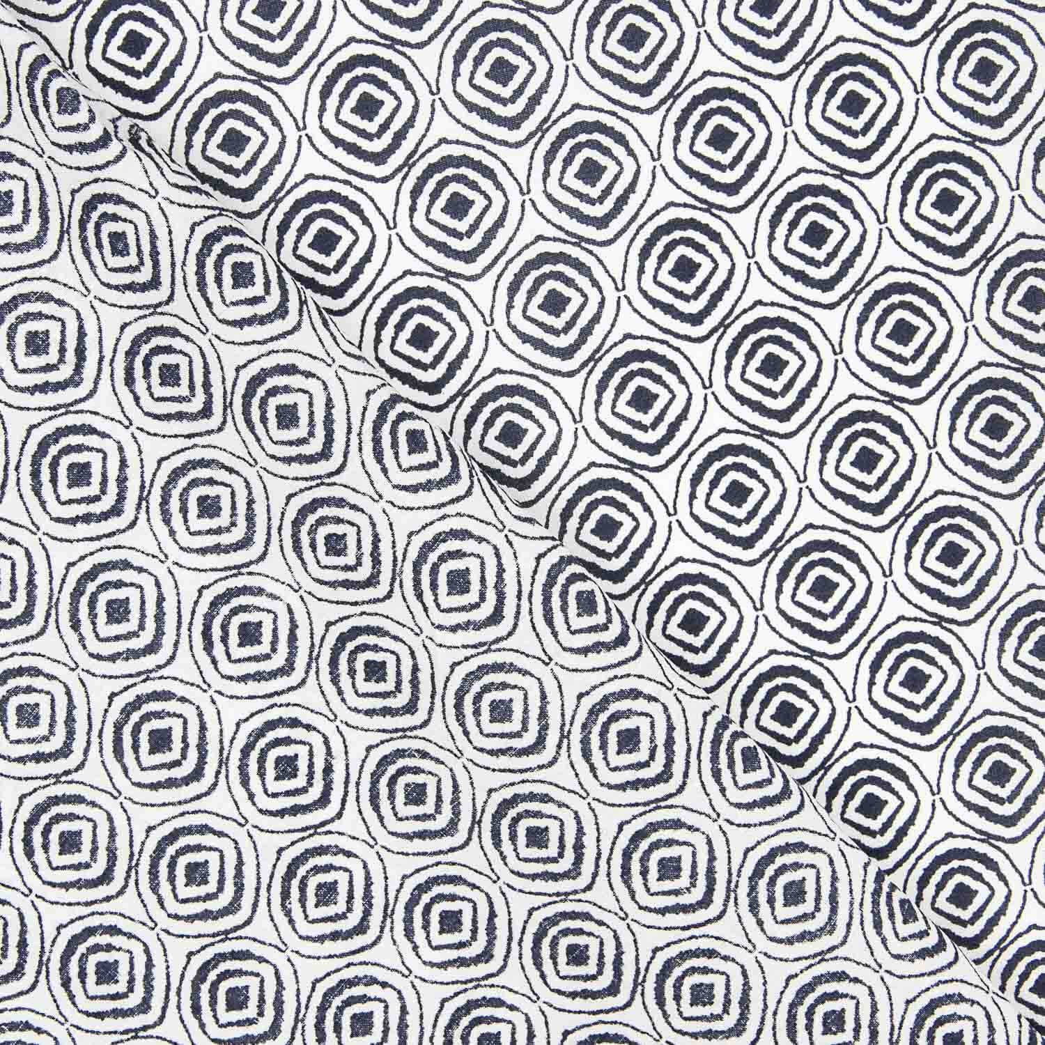 Popeline de algodão Jaipur Geo Marino - Ribes y Casals