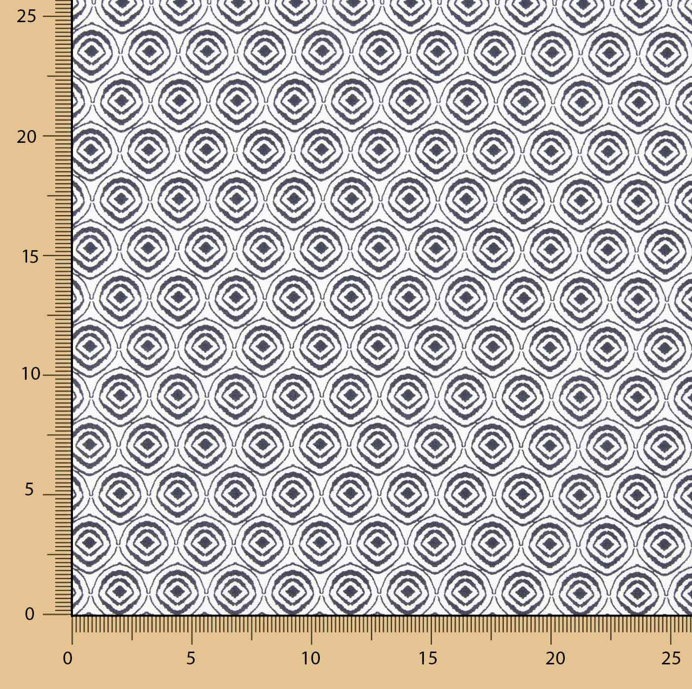 Popeline de algodão Jaipur Geo Marino - Ribes y Casals