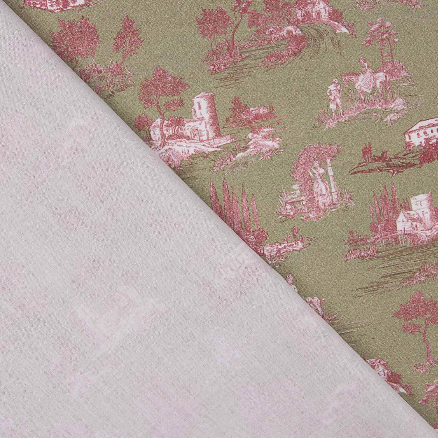 Percal estampado Silke Verde - Ribes y Casals