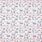 Percal estampado Yong vermelho - Ribes y Casals