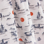 Percal estampado Yong vermelho - Ribes y Casals