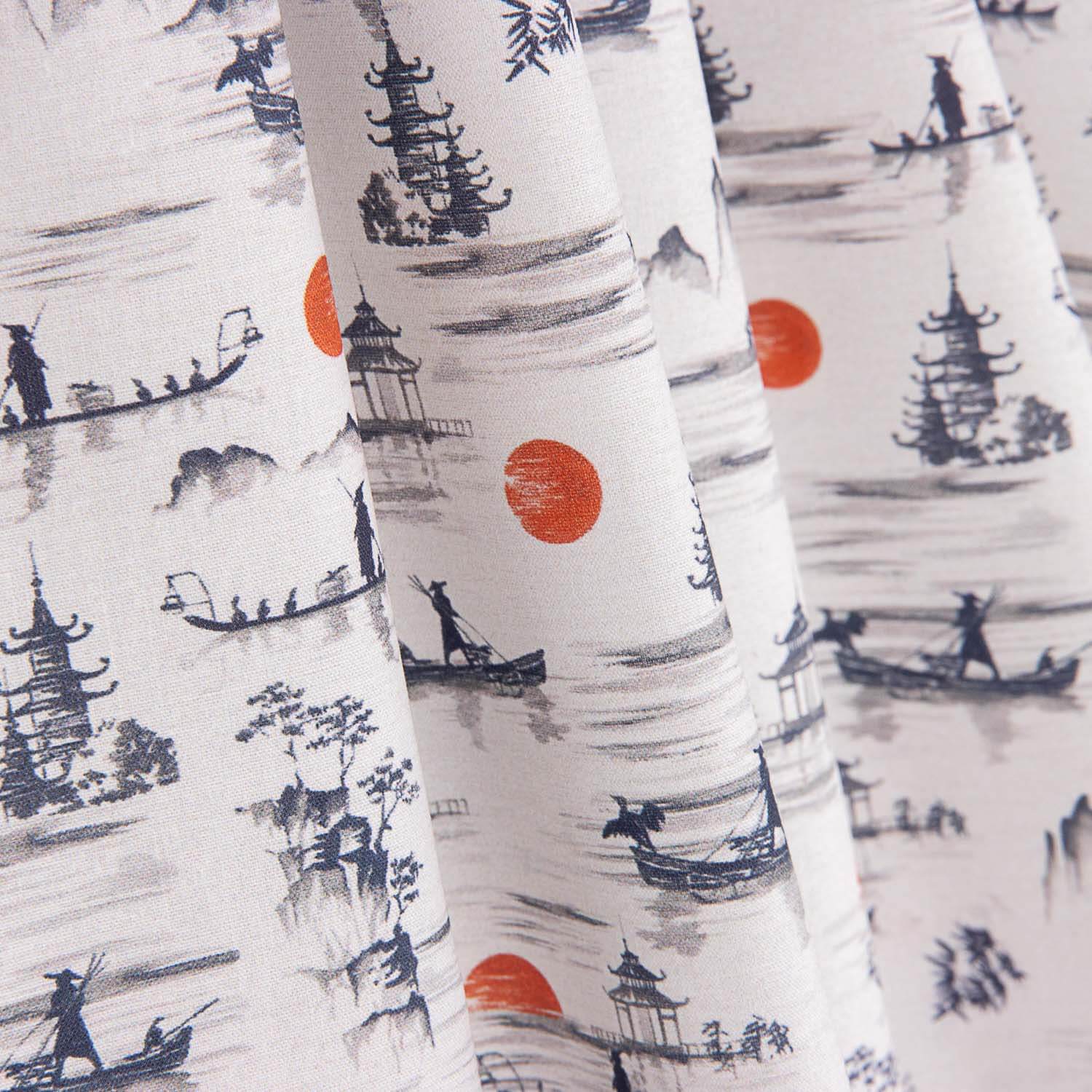 Percal estampado Yong vermelho - Ribes y Casals