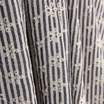 Algodão Bordado Listras Pretas - Ribes y Casals