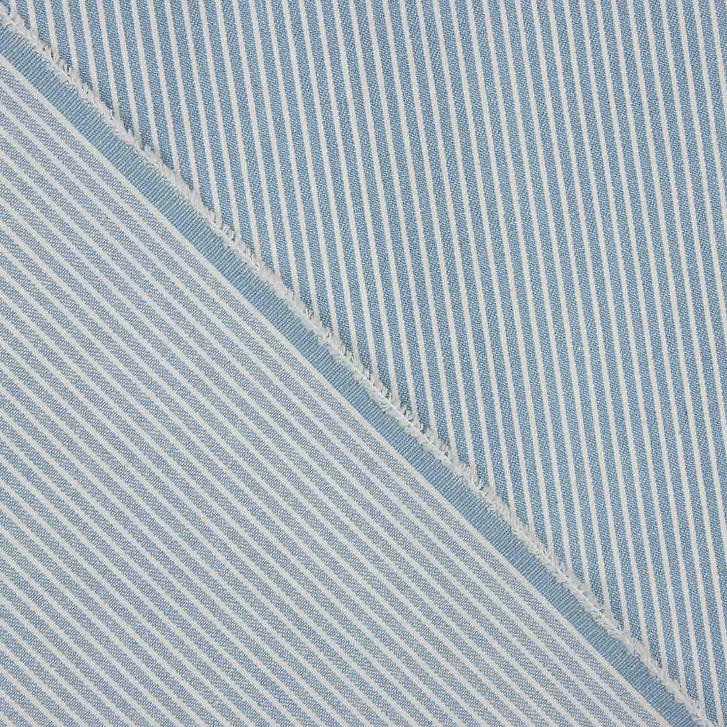 Calças de ganga às riscas azul claro e branco - Ribes y Casals