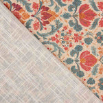 Lona de algodão floral barroco vermelho e azul - Ribes y Casals