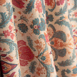 Lona de algodão floral barroco vermelho e azul - Ribes y Casals