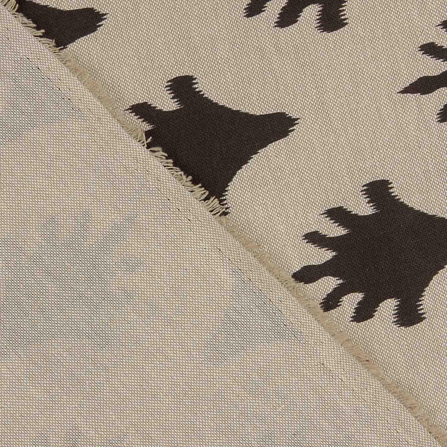 Lona de algodão com estampado abstrato preto - Ribes y Casals