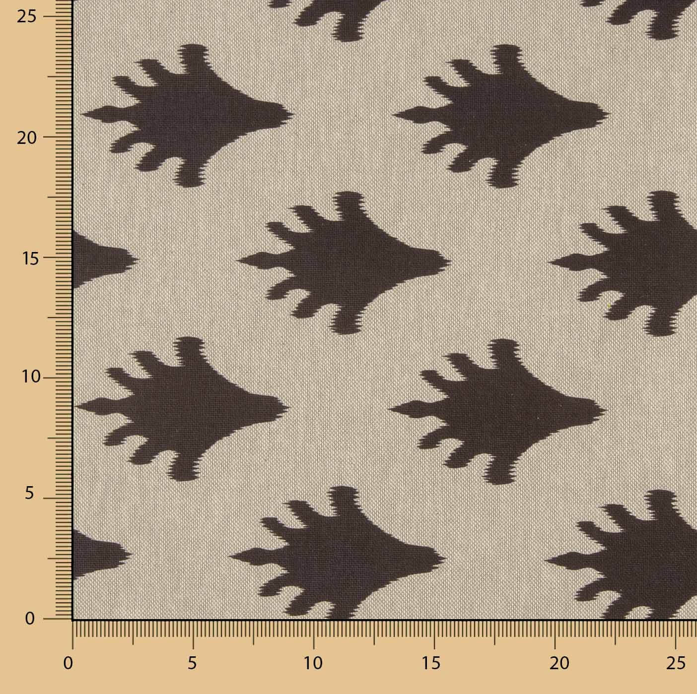 Lona de algodão com estampado abstrato preto - Ribes y Casals