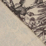 Lona de algodão estampada botânica preta - Ribes y Casals