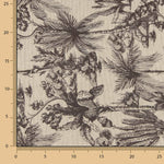 Lona de algodão estampada botânica preta - Ribes y Casals