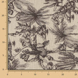 Lona de algodão estampada botânica preta - Ribes y Casals