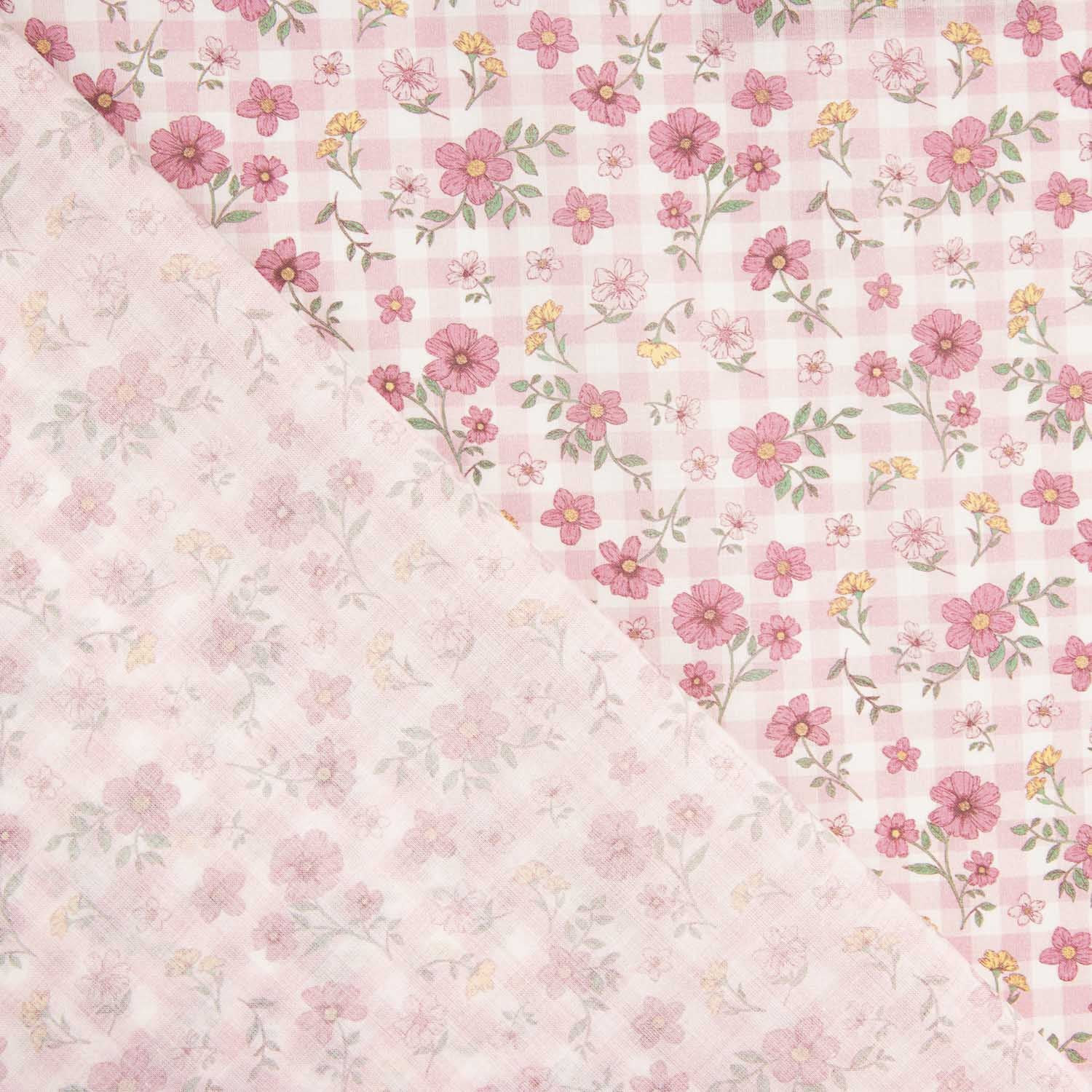 Popeline de algodão Pink Cottage Meadow - Ribes y Casals
