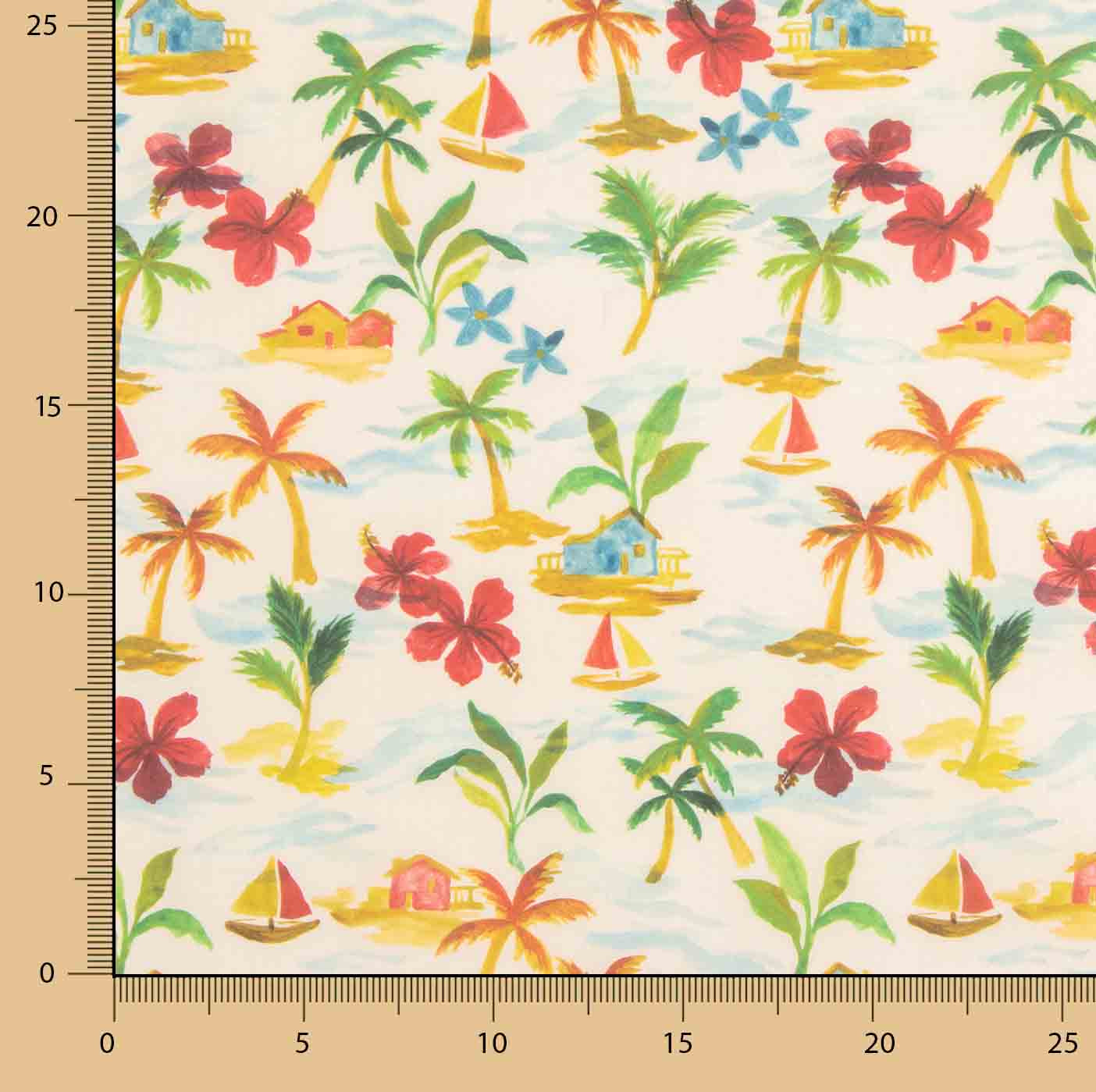 Popeline de algodão Aloha Paradise Sun - Ribes y Casals