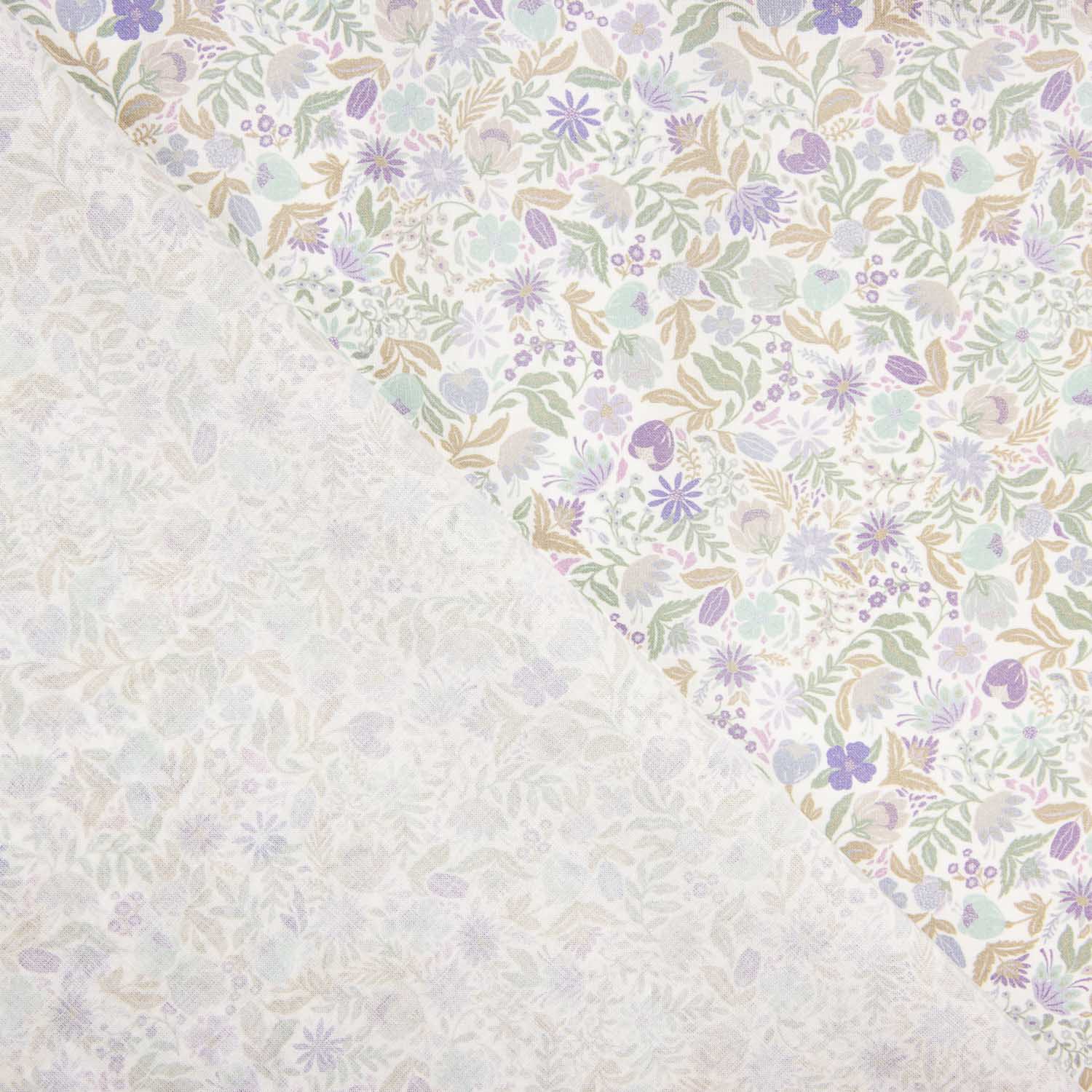 Popeline de algodão vintage Lavender Garden - Ribes y Casals
